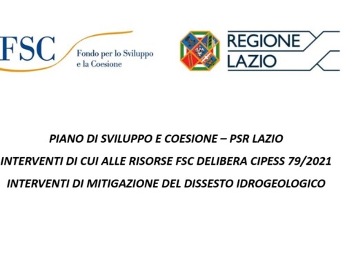 PIANO DI SVILUPPO E COESIONE DELLA REGIONE LAZIO (RISORSE FSC 2021-2027)